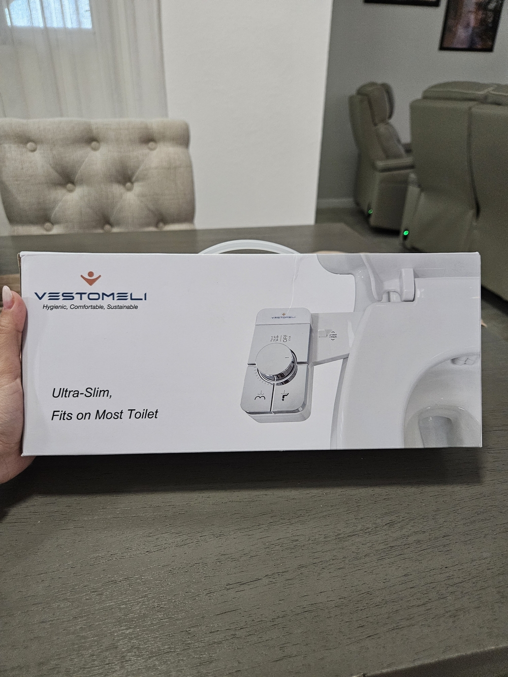 Ultra-Slim White Bidet Toilet Seat Attachment